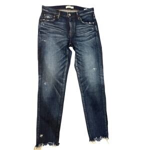 Moussy Vintage Raw Hem Slim Straight Jeans Size 27